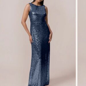 Revelry Navy Blue Sequin Gown